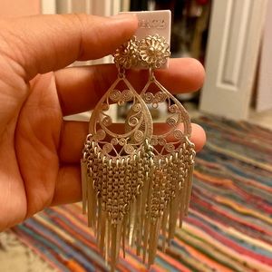 Silver Money Earrrings